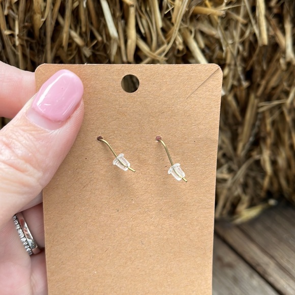 Boho Gypsy Stamped Metal Patina Drop Earrings - Picture 9 of 13